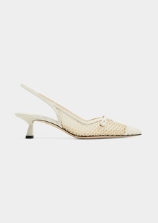 Jimmy Choo Amita Net Slingback Ballerina Pumps