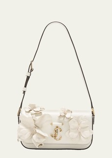 Jimmy Choo Avenue Mini Flower Leather Shoulder Bag