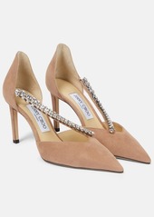 Jimmy Choo Bee 85 embellished suede pumps