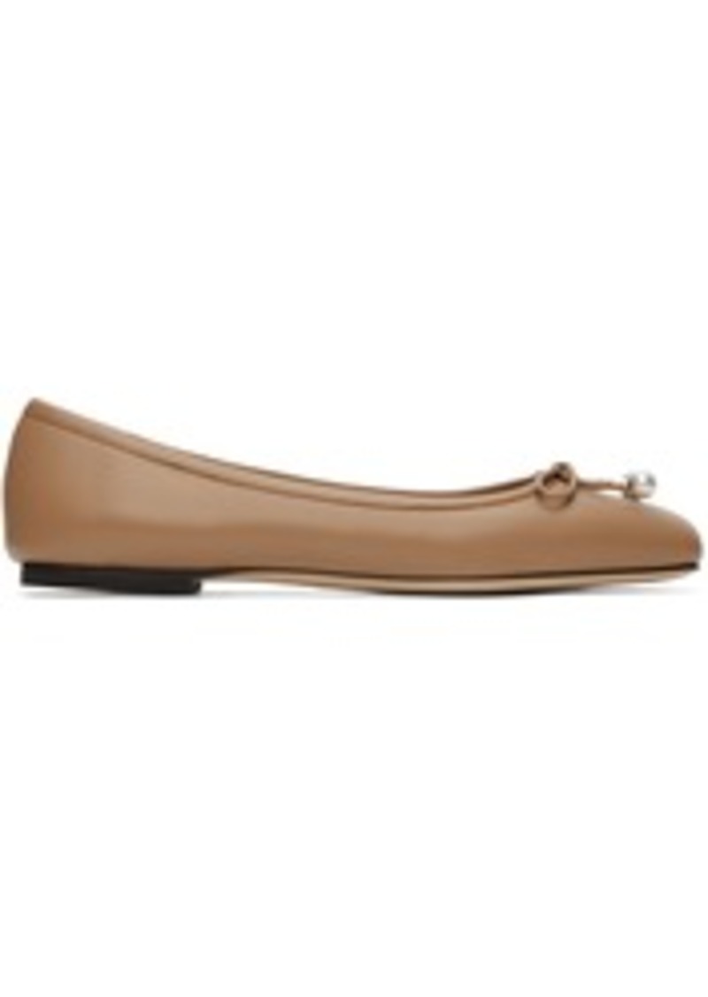 Jimmy Choo Beige Elme Ballerina Flats