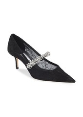 Jimmy Choo Bing Crystal Embellished Pointed Toe Mary Jane Pump