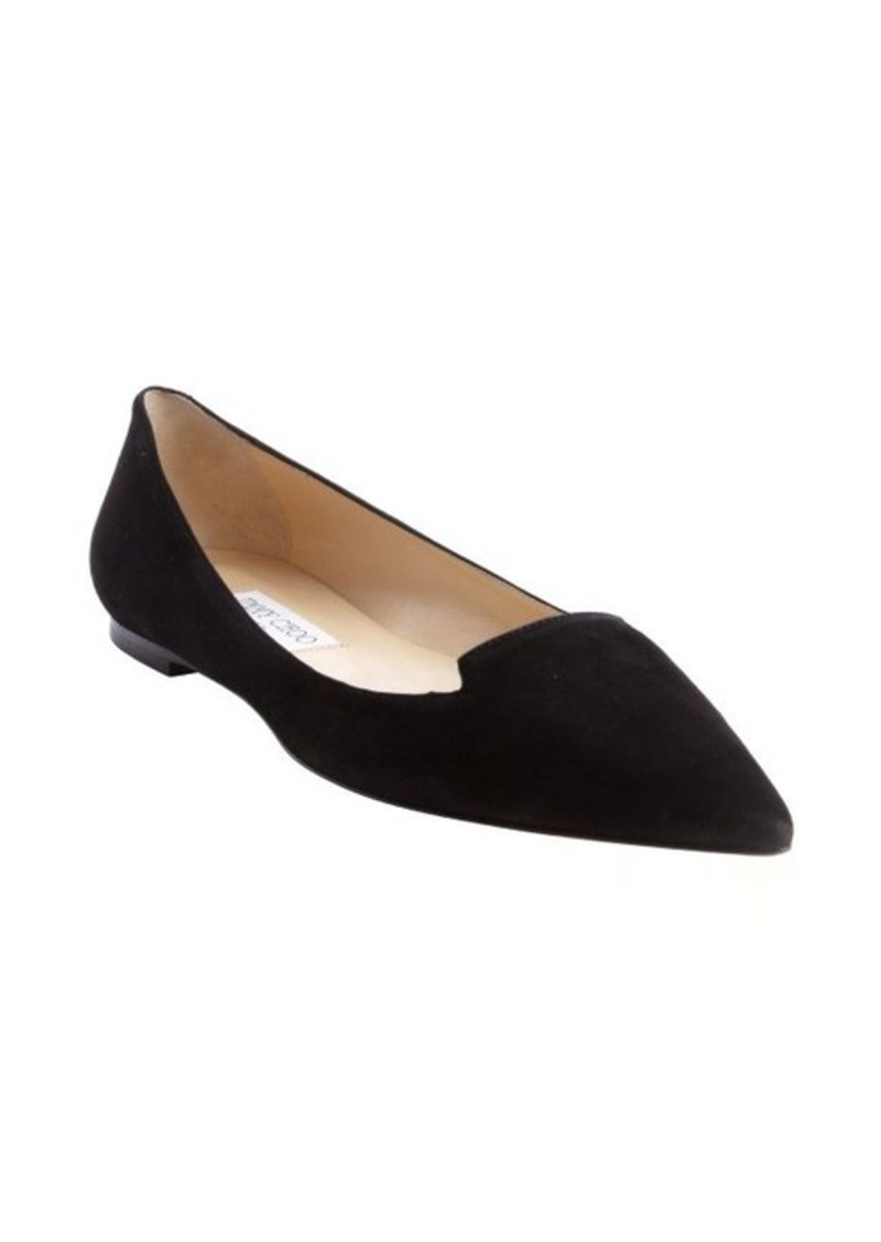 Jimmy Choo Jimmy Choo black suede pointed toe 'Attila' flats | Shoes