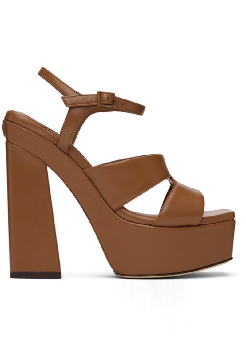 Jimmy Choo Brown Ellison/PF 140 Heeled Sandals