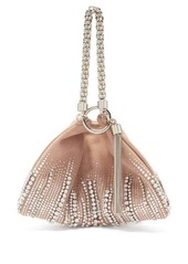Jimmy Choo Callie crystal-embellished suede clutch bag