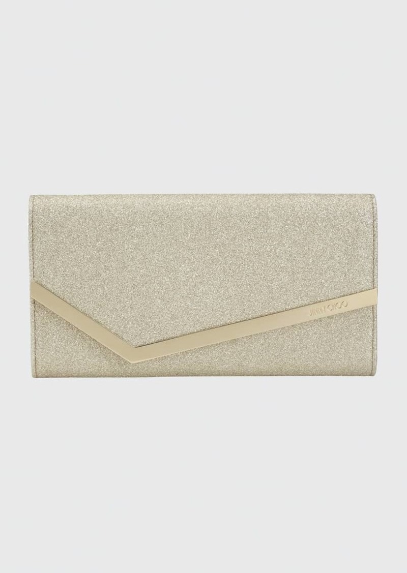 Jimmy Choo Emmie Glitter Leather Clutch Bag