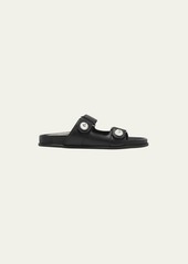 Jimmy Choo Fayence Pearly-Button Slide Sandals