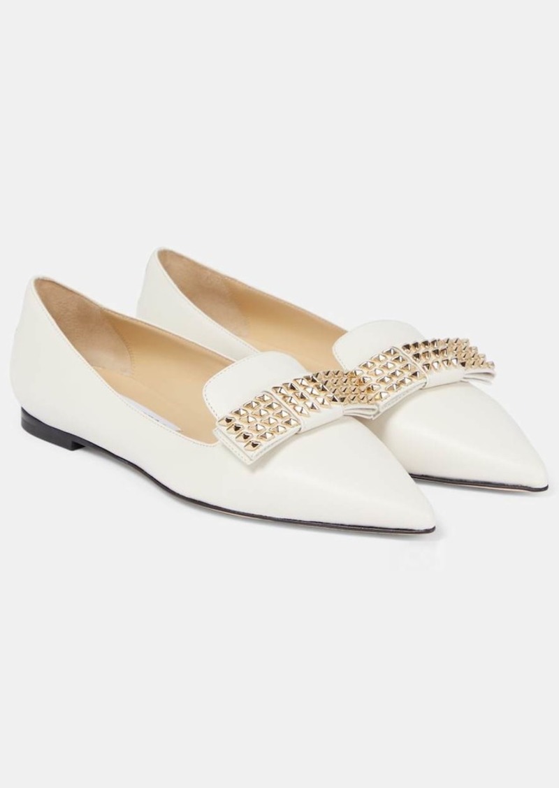 Jimmy Choo Gala embellished leather ballet flats