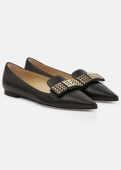 Jimmy Choo Gala embellished leather ballet flats