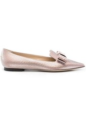 JIMMY CHOO Gala pointed-toe leather ballet flats