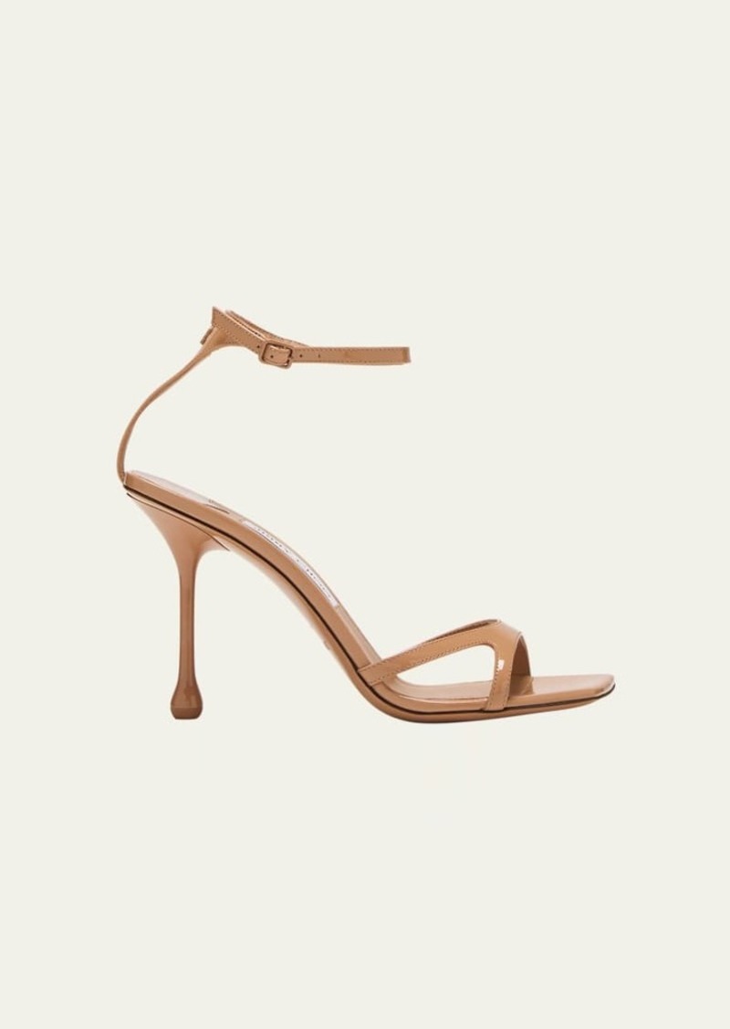 Jimmy Choo Ixia Patent Ankle-Strap Sandals