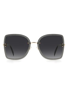 Jimmy Choo Letis 62mm Gradient Oversize Square Sunglasses in Black Gold /Grey Shaded at Nordstrom