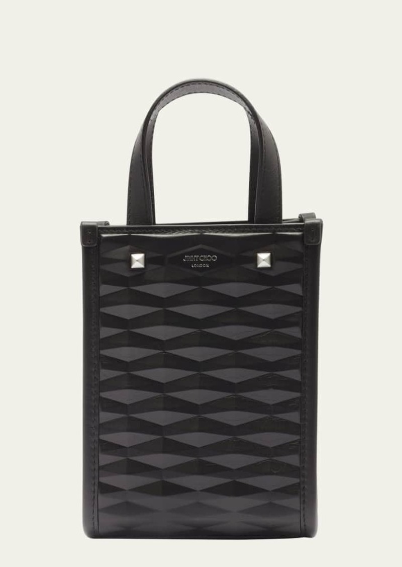 Jimmy Choo Mini Diamond-Embossed Leather Tote Bag