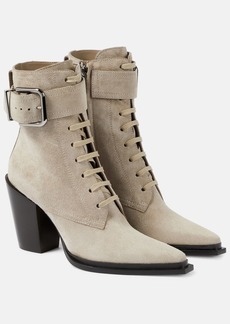 Jimmy Choo Myos 80 suede lace-up boots