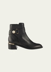Jimmy Choo Noor Leather Pearly-Button Ankle Booties