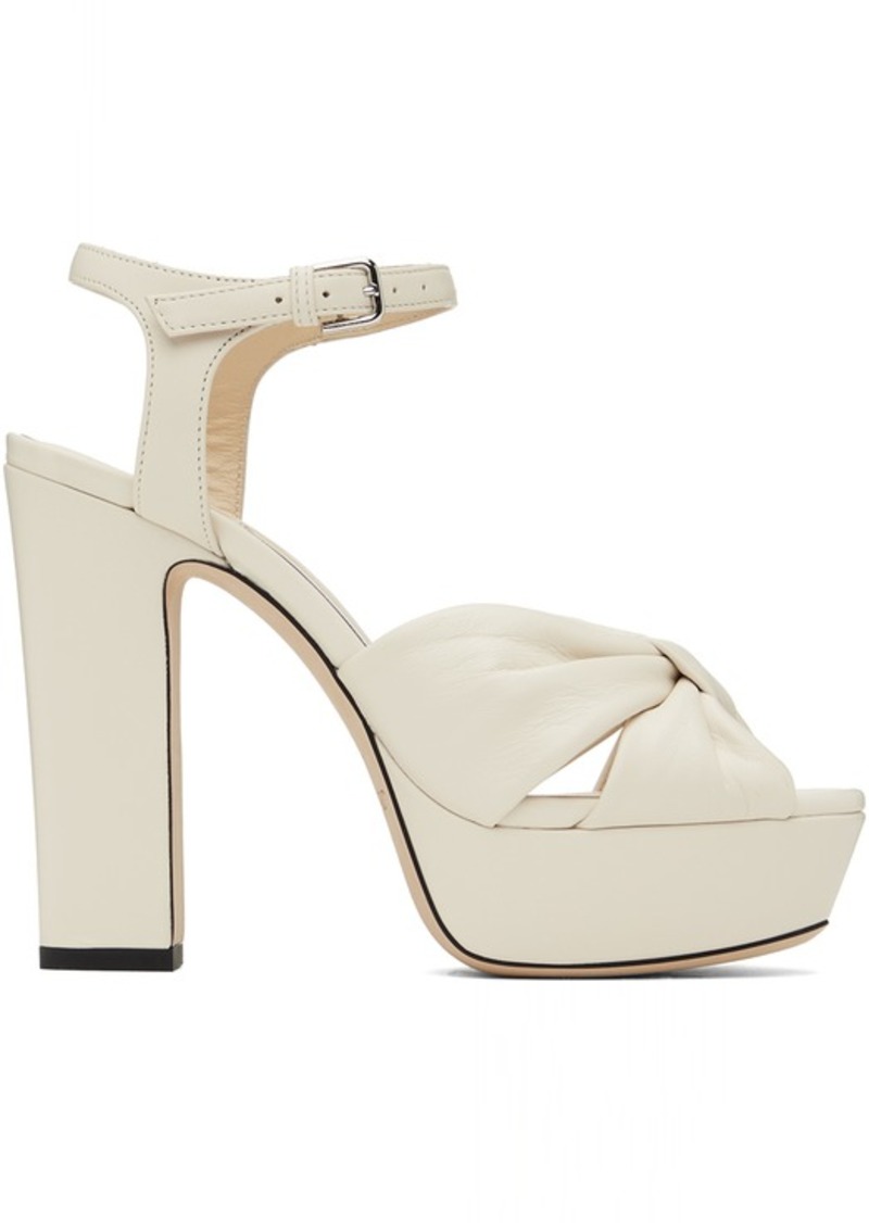 Jimmy Choo Off-White Heloise 120 Heeled Sandals