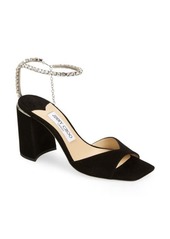 Jimmy Choo Saeda Crystal Ankle Strap Sandal