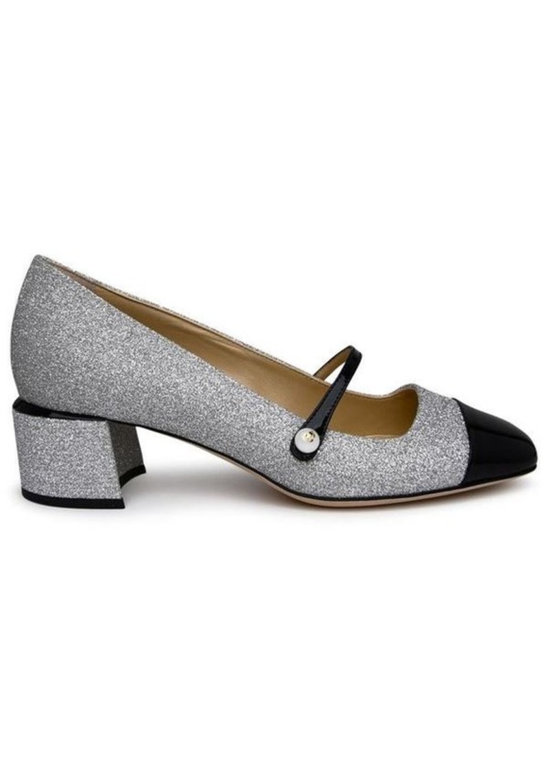 JIMMY CHOO Silver leather Mary Jane shoes