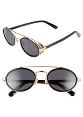 Jimmy Choo Tonies 51mm Round Sunglasses in Black Gold/Grey Blue at Nordstrom