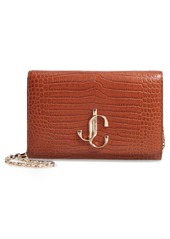 Jimmy Choo Varenne Croc Embossed Leather Clutch in Cuoio at Nordstrom