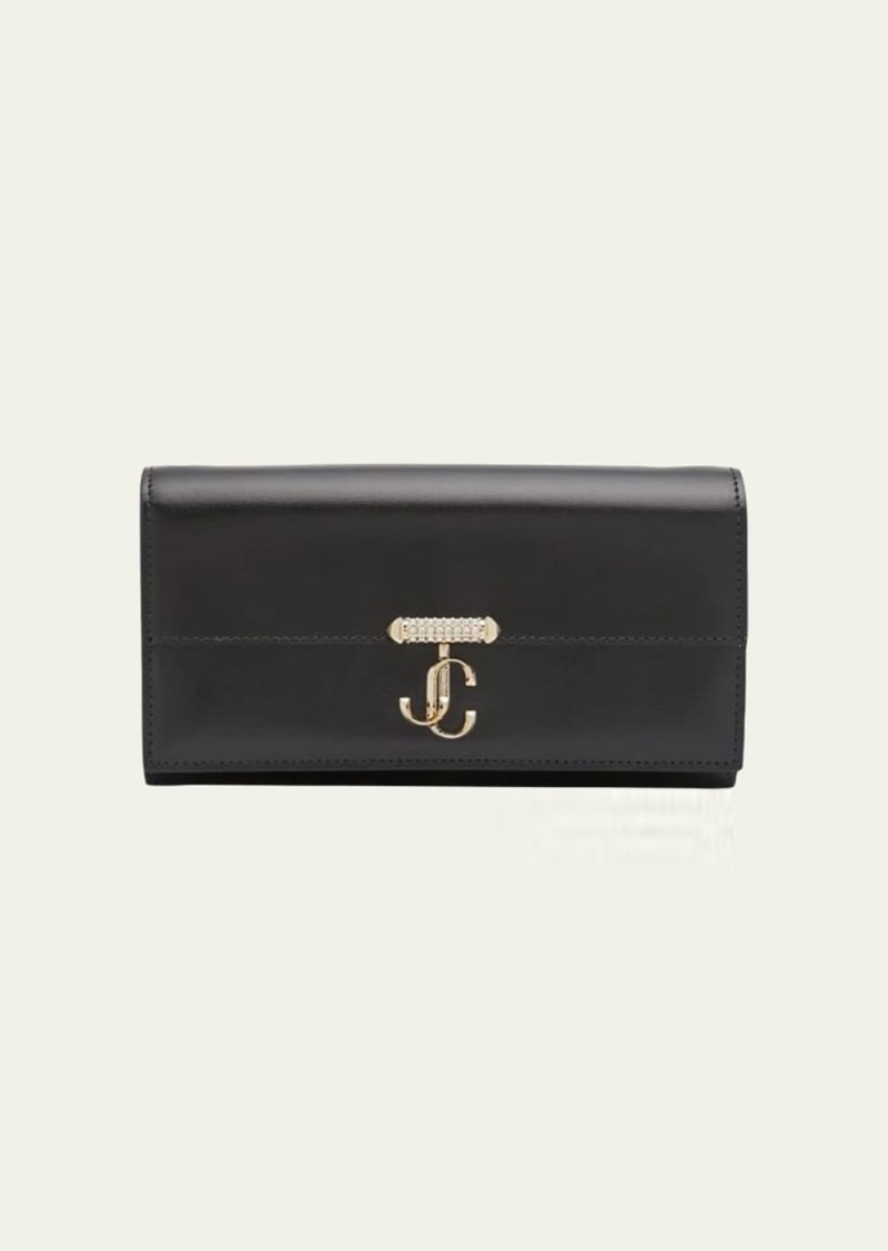 Jimmy Choo Varenne Leather Wallet with Embellished Strap