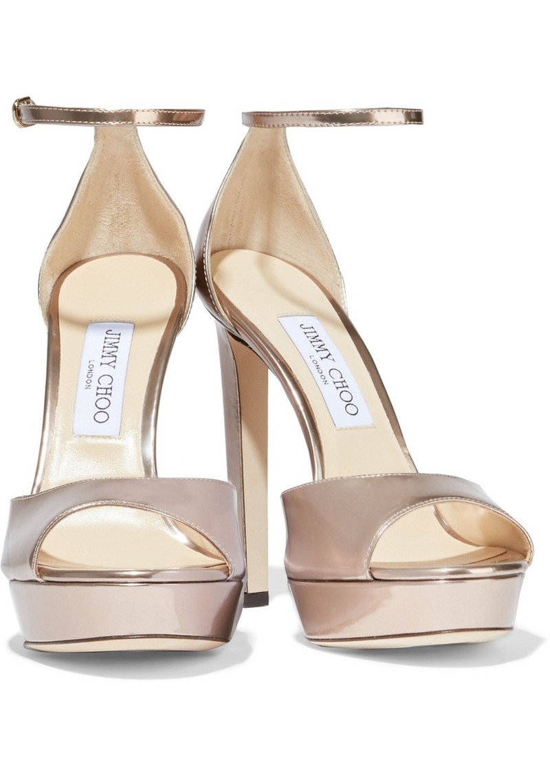 Jimmy Choo Jimmy Choo Woman Pattie 130 Metallic Leather Platform