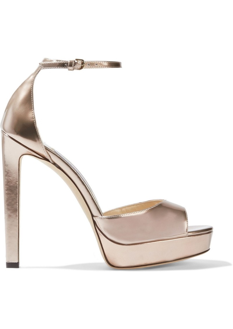 Jimmy Choo Jimmy Choo Woman Pattie 130 Metallic Leather Platform