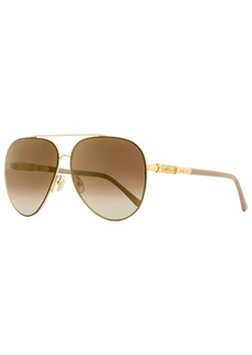 Jimmy Choo Women's Aviator Sunglasses Gray/S BKUJL Gold/Nude 63mm