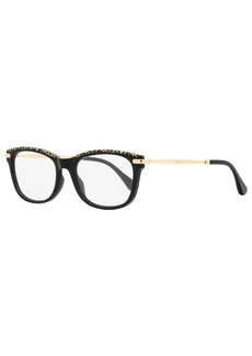 Jimmy Choo Women's Rectangular Eyeglasses JC248 FP3 Black/Leopard/Gold 53mm