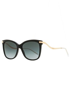 Jimmy Choo Women's Rectangular Sunglasses Steff 8079O Black/Gold 55mm