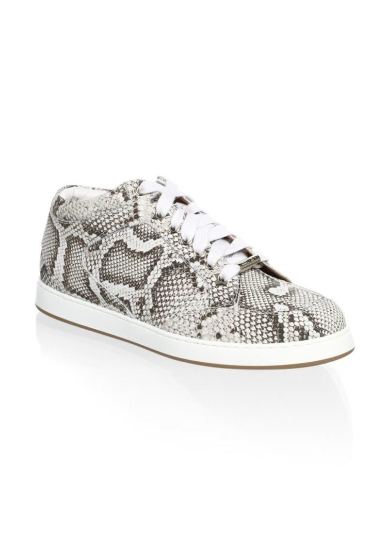 Leather Snakeskin-Print Sneakers - 60% Off!