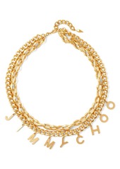 Jimmy Choo logo-lettering chain necklace