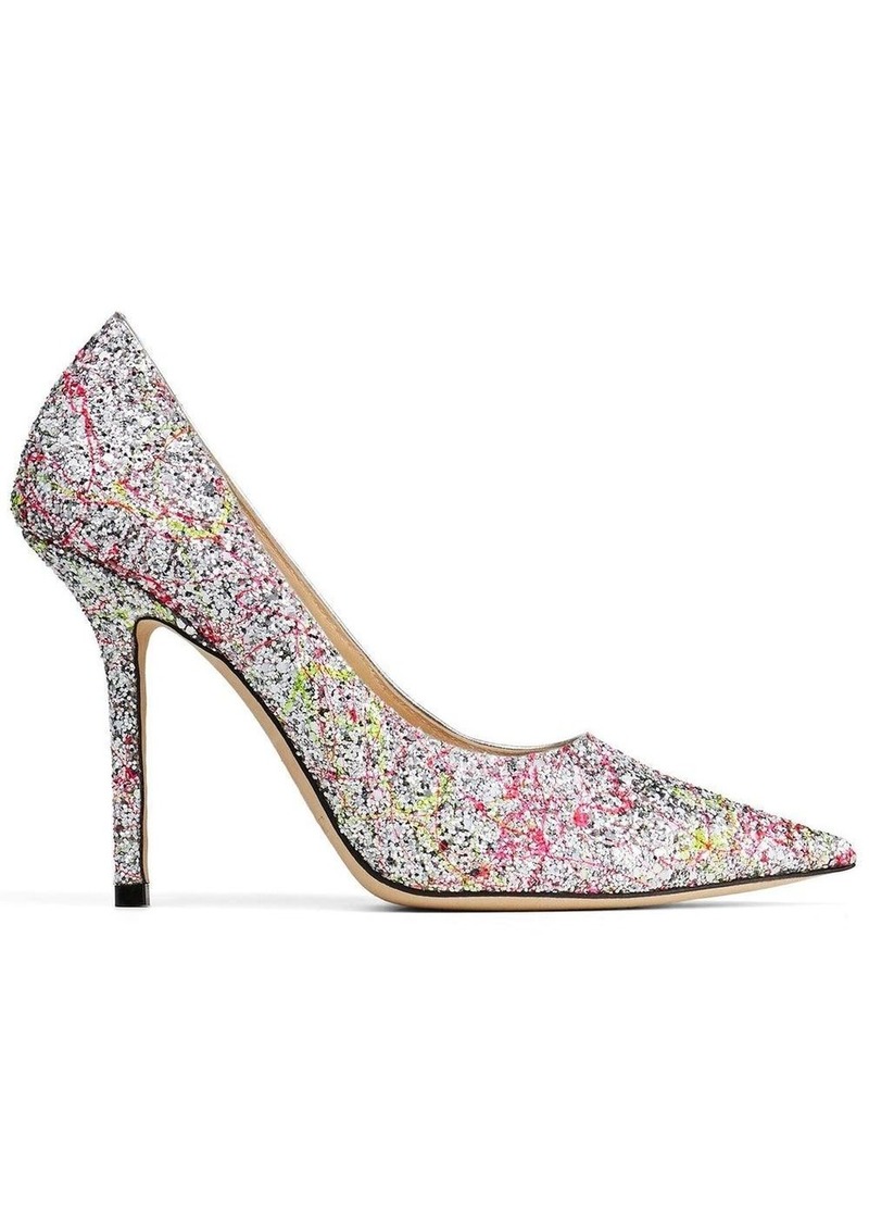 Jimmy Choo Love 100mm glitter pumps