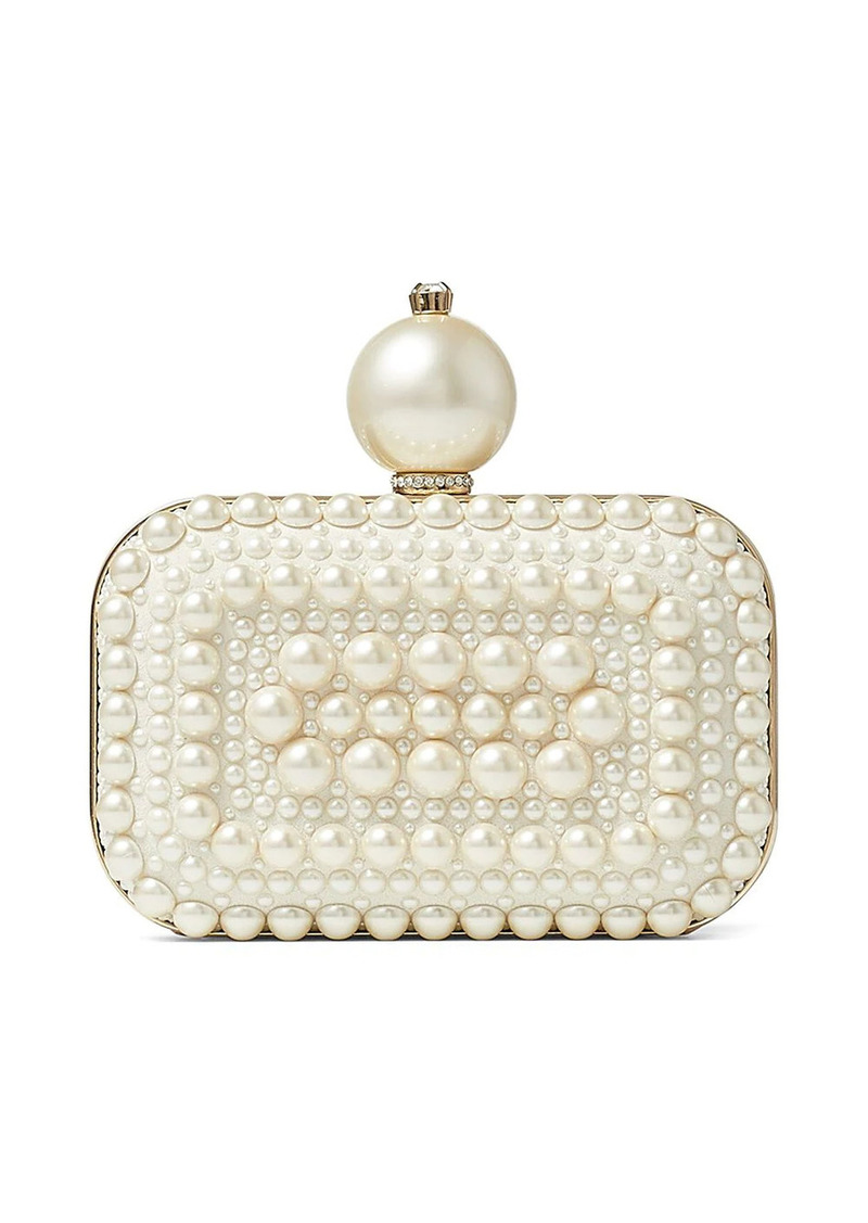 Jimmy Choo Micro Cloud pearl-embellished clutch bag