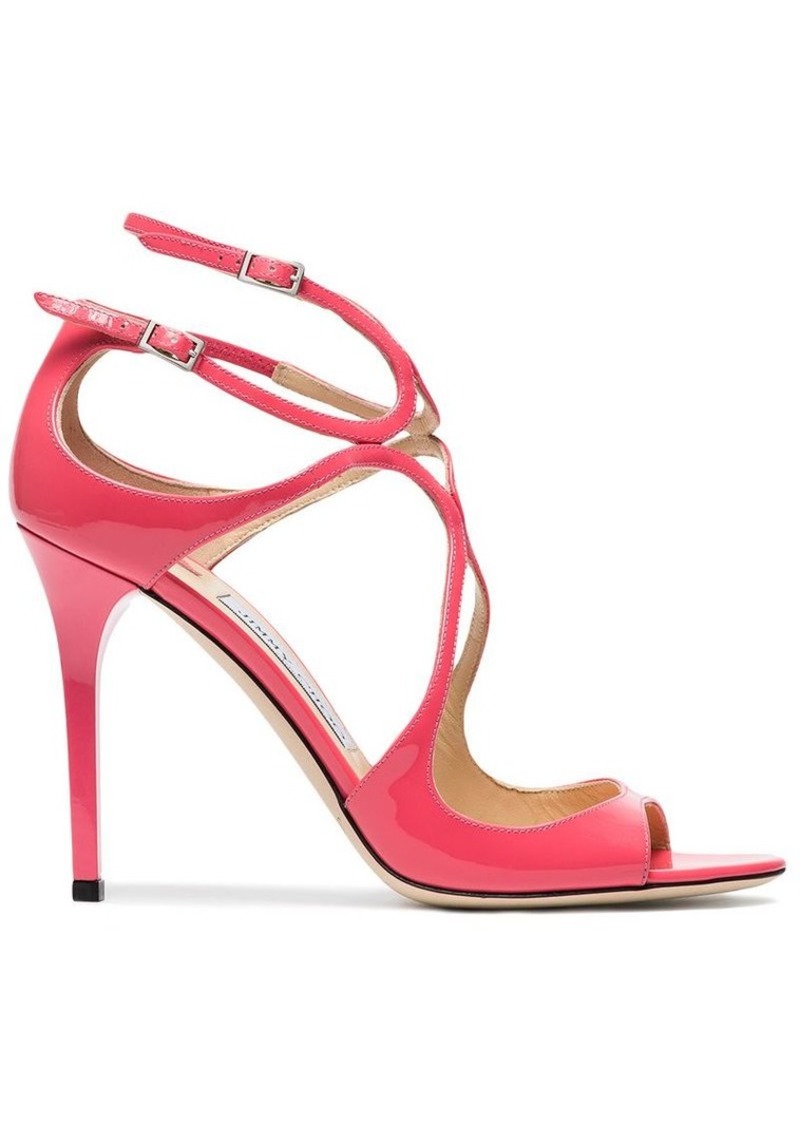 Jimmy Choo Pink Lang 100 Patent Leather Sandals