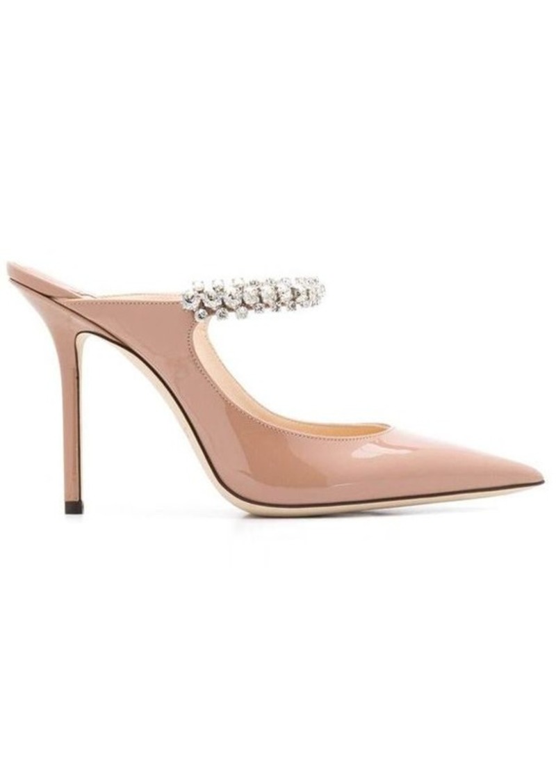 Jimmy Choo Pink Patent Leather Pumps with Crystal Strap Woman