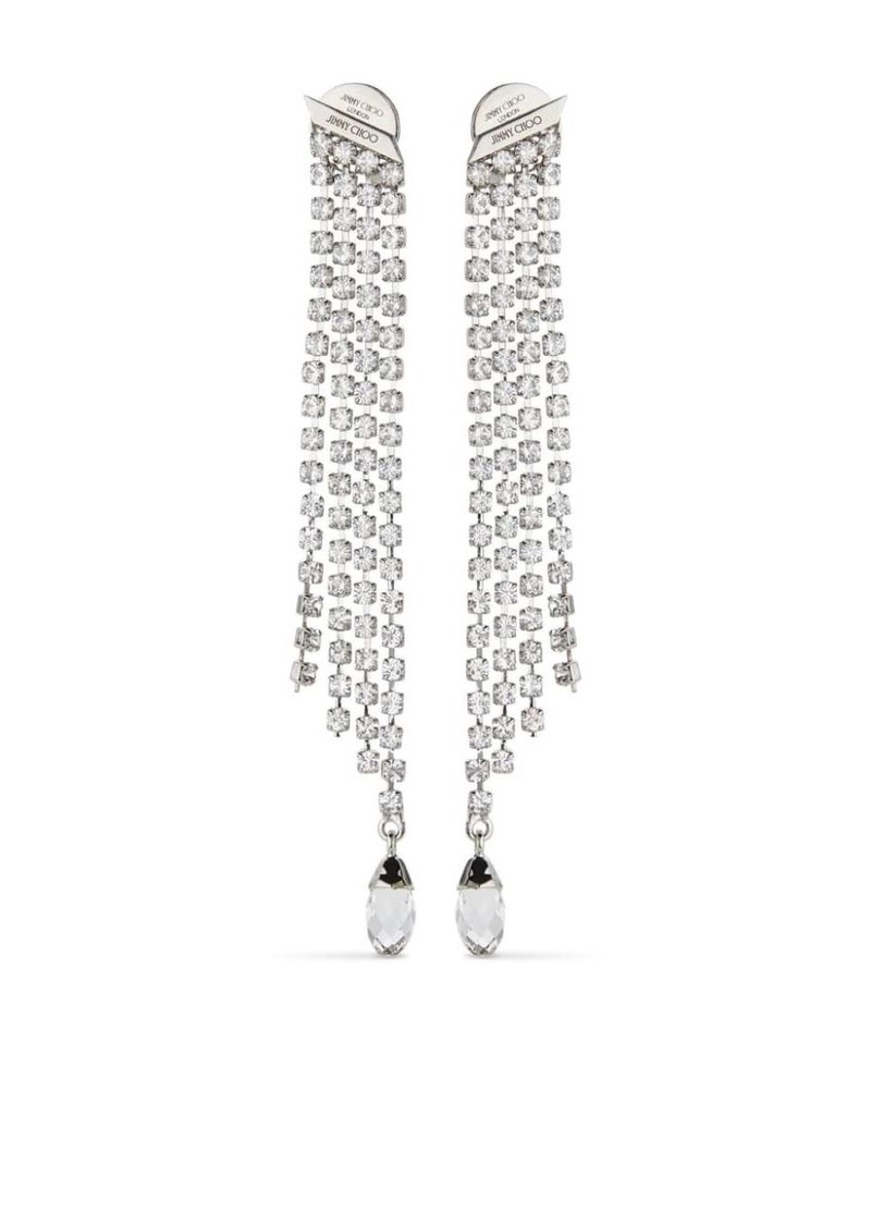 Jimmy Choo Saeda crystal-fringe earrings