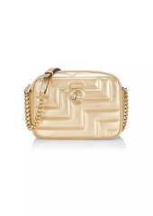 Jimmy Choo Avenue Quilted Metallic Leather Camera Bag