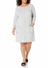 Joan Vass Women's Plus Size Studded Cotton Dress