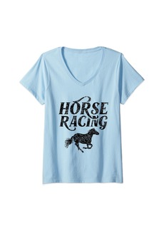 Jockey Horse Racing Race Gallop Racer Horses V-Neck T-Shirt