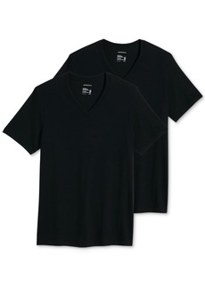 Jockey Men's Big & Tall Classic Tagless V-Neck Undershirt 2-pack - Black