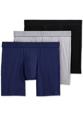 "Jockey Men's Chafe Proof Pouch Cotton Stretch 7"" Boxer Brief - 3 Pack - Black/mid Grey/just Past Midnight"