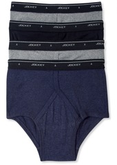 Jockey Men's Classic Collection Full-Rise Briefs 4-Pack Underwear - Black/Grey Heather