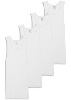 Jockey Men's Cotton A-shirt Tank Top, Pack of 4 - White