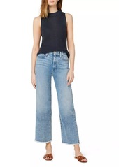 Joe's Jeans Blake Frayed High-Rise Stretch Wide-Leg Jeans