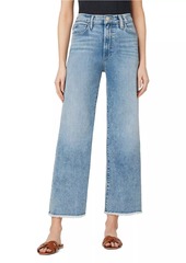 Joe's Jeans Blake Frayed High-Rise Stretch Wide-Leg Jeans