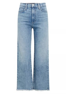 Joe's Jeans Blake Frayed High-Rise Stretch Wide-Leg Jeans