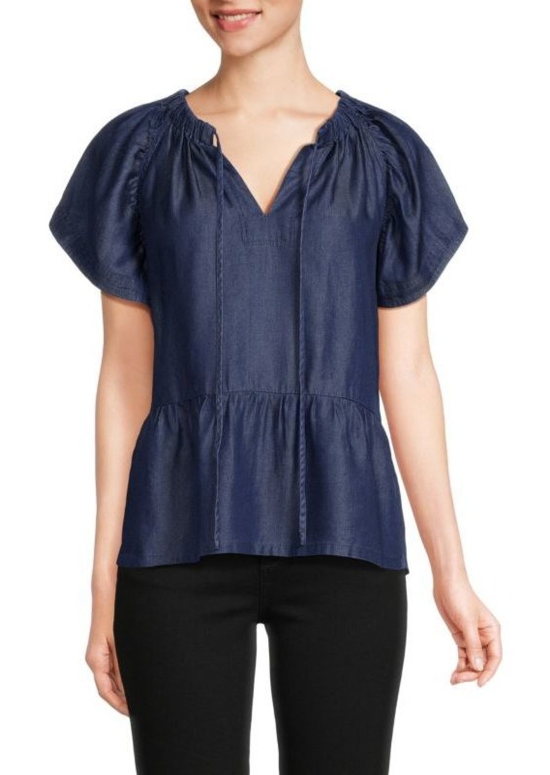 Joe's Jeans Chambray Flutter Sleeve Top