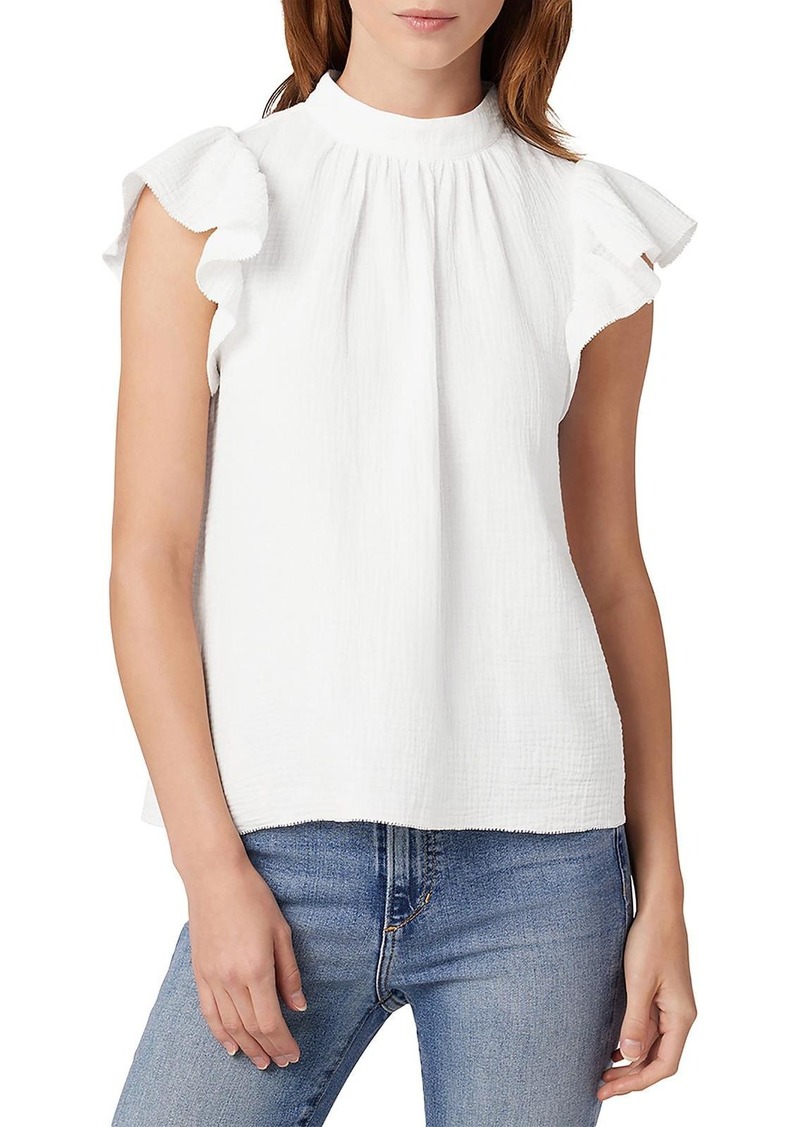 Joe's Jeans Daisy Womens Picot Trim Gauze Blouse