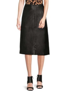 Joe's Jeans Doreen Faux Leather A-Line Midi Skirt