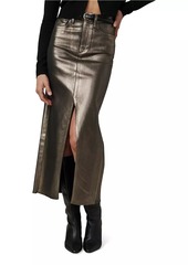 Joe's Jeans Eva Metallic Denim Maxi Skirt